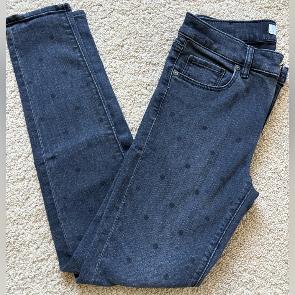 LOFT Women's Black Polka Dot Jeans